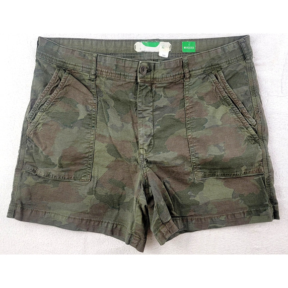Anthropologie The Wanderer Camo Linen Blend Shorts | Size 32 - Picture 1 of 8